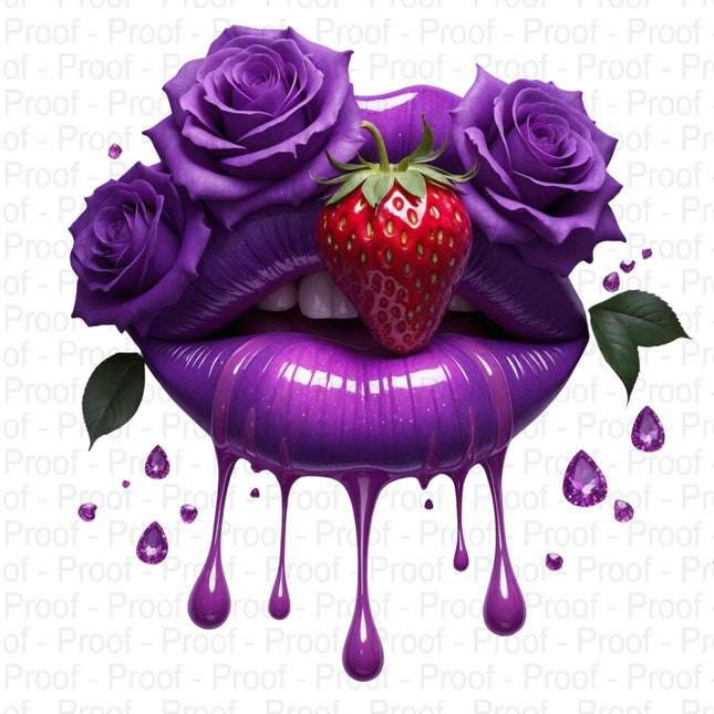 Vivid Fantasy Purple Lips & Floral Gemstones Bundle of 5 Digital File Style Junction – Custom Digital Designs & Apparel