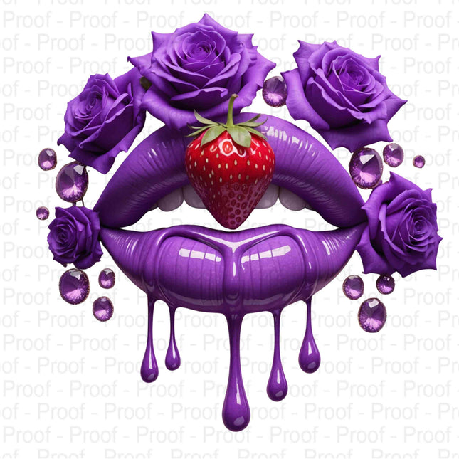 Vivid Fantasy Purple Lips & Floral Gemstones Bundle of 5 Digital File Style Junction – Custom Digital Designs & Apparel