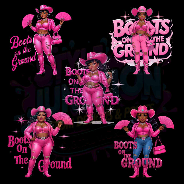 Curvy Cowgirl Pink Glam Digital PNG Set of 5 Digital File Style Junction – Custom Digital Designs & Apparel
