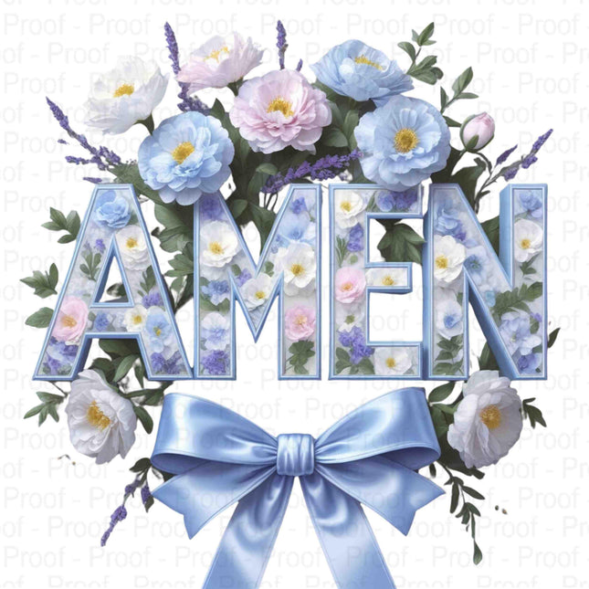 Floral AMEN Digital PNG Bundle of 5 Light Blue Faith-Inspired Designs Digital File Style Junction – Custom Digital Designs & Apparel