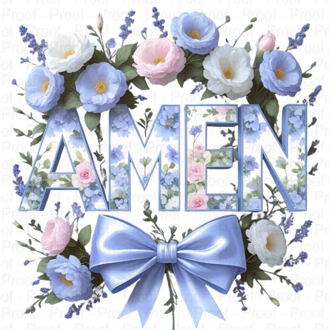 Floral AMEN Digital PNG Bundle of 5 Light Blue Faith-Inspired Designs Digital File Style Junction – Custom Digital Designs & Apparel