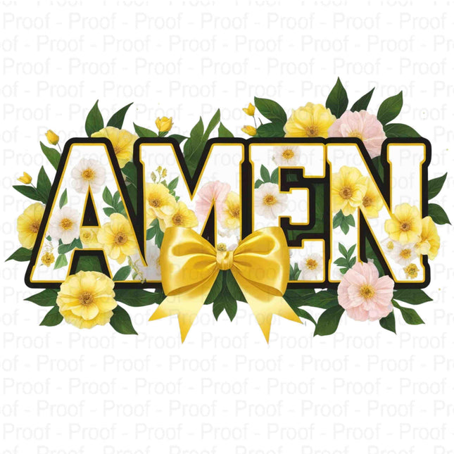 Bold Floral AMEN PNG Bundle of 5 Yellow Varsity Block Letter Faith Designs Digital File Style Junction – Custom Digital Designs & Apparel