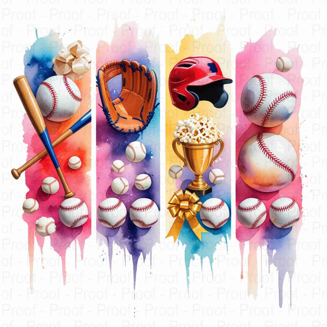 Baseball Sports Clipart Bundle of 5 Unique High-Res PNG Files Digital File Style Junction – Custom Digital Designs & Apparel