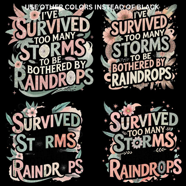 Boho Chic Floral PNG Bundle | I've Survived Too Many Storms Digital File Etsy