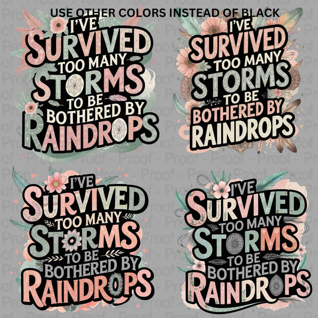 Boho Chic Floral PNG Bundle | I've Survived Too Many Storms Digital File Etsy