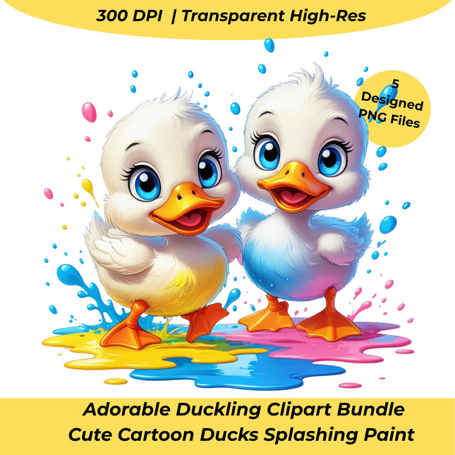 Adorable Duckling Clipart Bundle of 5 Transparent PNGs Digital File Style Junction – Custom Digital Designs & Apparel