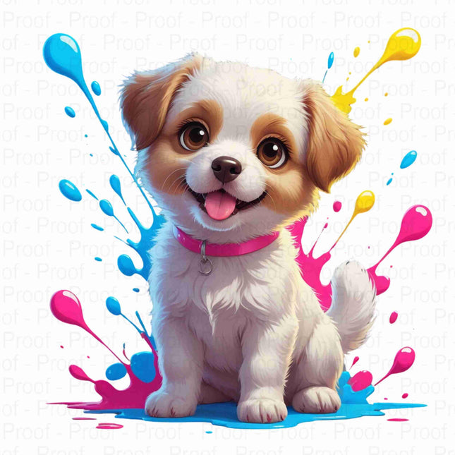 Cute Color Splash Puppy Clipart PNG Bundle of 5 Digital File Style Junction – Custom Digital Designs & Apparel
