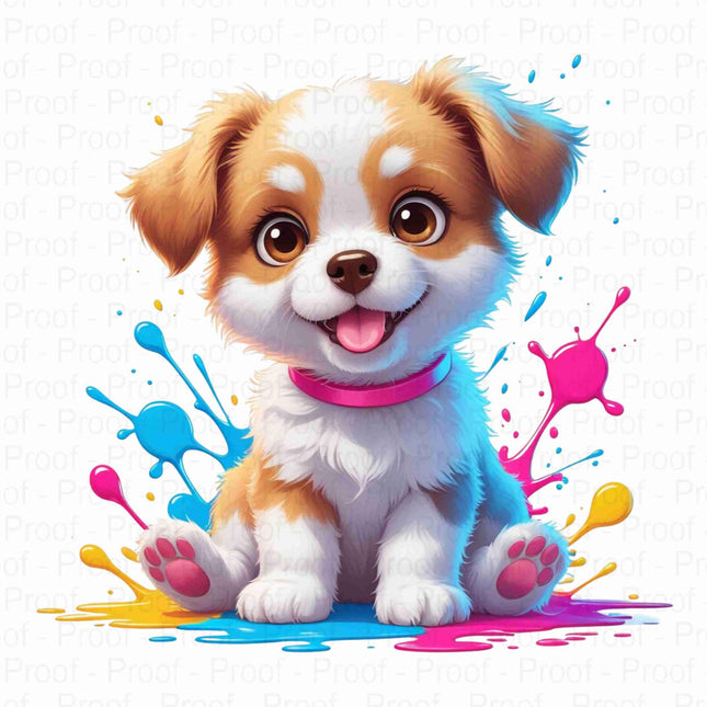 Cute Color Splash Puppy Clipart PNG Bundle of 5 Digital File Style Junction – Custom Digital Designs & Apparel