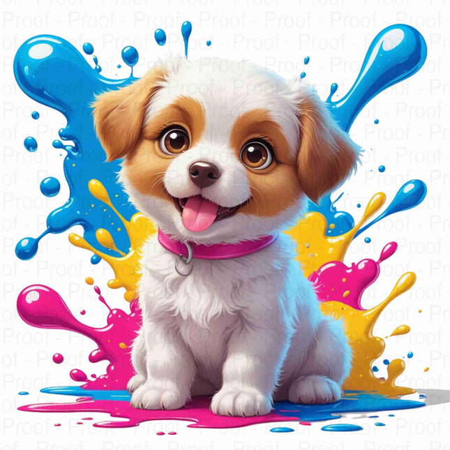 Cute Color Splash Puppy Clipart PNG Bundle of 5 Digital File Style Junction – Custom Digital Designs & Apparel