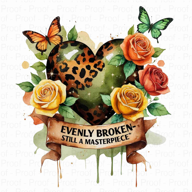 Watercolor Leopard Heart PNG Bundle | “Evenly Broken Still a Masterpiece Digital File Style Junction – Custom Digital Designs & Apparel