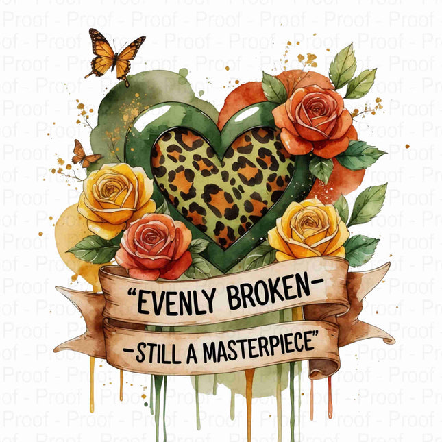 Watercolor Leopard Heart PNG Bundle | “Evenly Broken Still a Masterpiece Digital File Style Junction – Custom Digital Designs & Apparel