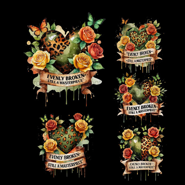 Watercolor Leopard Heart PNG Bundle | “Evenly Broken Still a Masterpiece Digital File Style Junction – Custom Digital Designs & Apparel