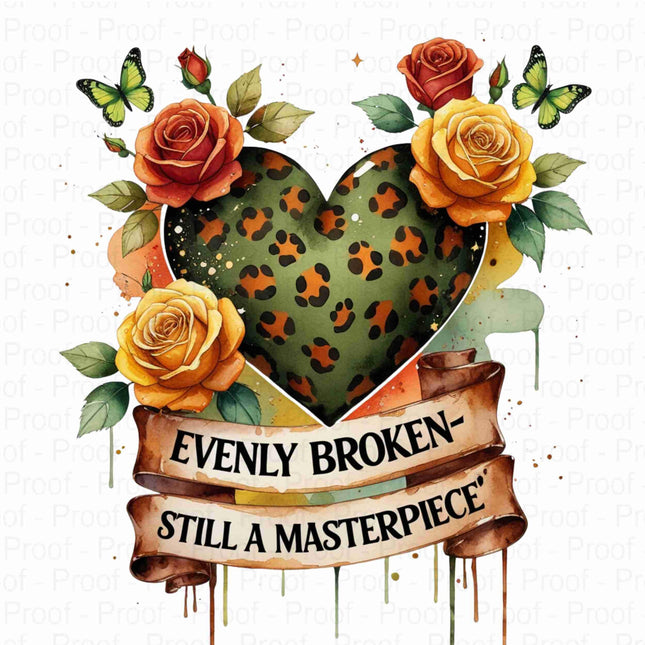 Watercolor Leopard Heart PNG Bundle | “Evenly Broken Still a Masterpiece Digital File Style Junction – Custom Digital Designs & Apparel