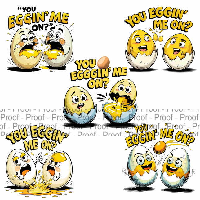 You Eggin Me On? Funny Cracked Egg PNG Bundle of 5 Digital File Style Junction – Custom Digital Designs & Apparel