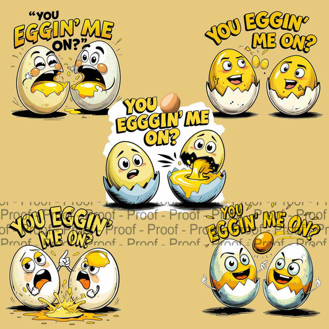 You Eggin Me On? Funny Cracked Egg PNG Bundle of 5 Digital File Style Junction – Custom Digital Designs & Apparel