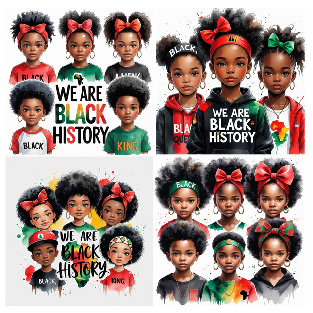 21 PNG Bundle | We Are Black History Afro Kids Clipart Digital File Style Junction – Custom Digital Designs & Apparel