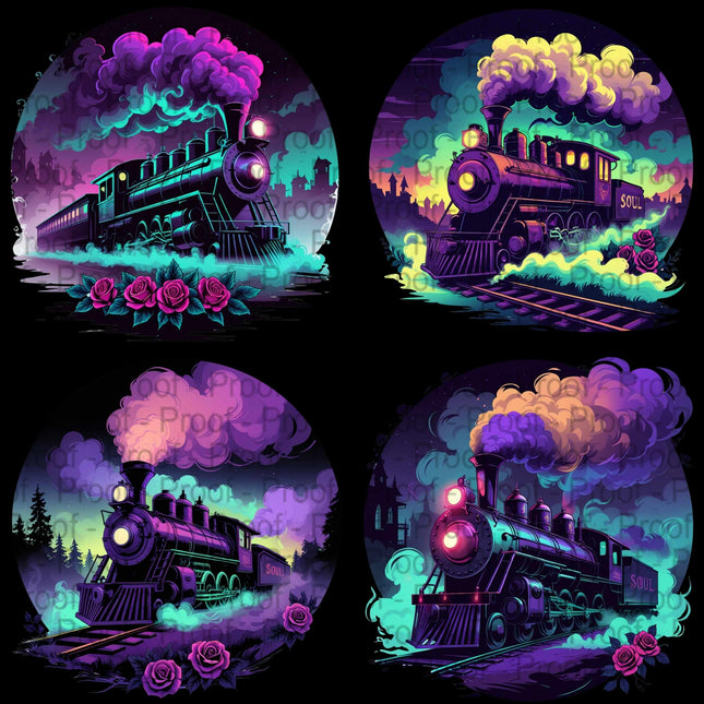Gothic Night Steam Soul Train Clipart PNG Bundle of 4 Digital File Style Junction – Custom Digital Designs & Apparel