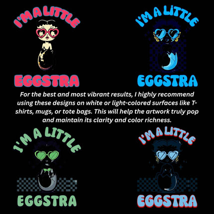 I’m a Little Eggstra Retro Girl PNG Bundle – 5 High-Res Sublimation Files Digital File Style Junction – Custom Digital Designs & Apparel