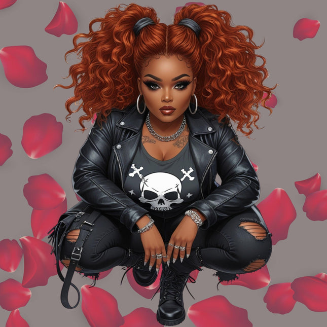 Edgy Black Curvy Girl Clipart Bundle of 3 PNG Digital Files Digital File Style Junction – Custom Digital Designs & Apparel