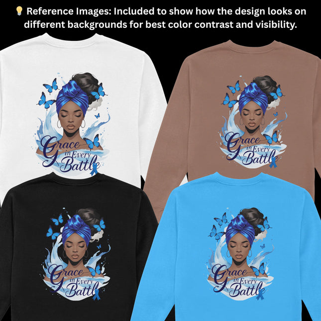 Grace in Every Battle PNG Bundle of 5 Blue Awareness Digital File Style Junction – Custom Digital Designs & Apparel