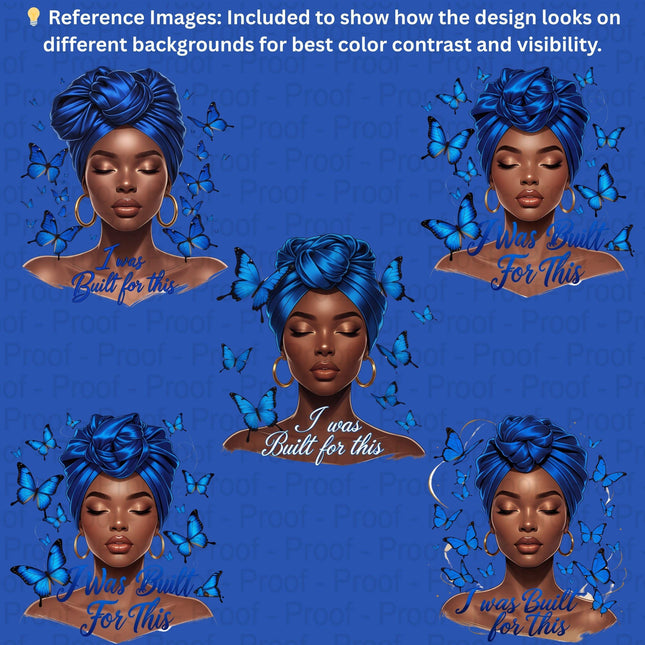 I Was Built For This PNG Bundle of 5 High-Res Black Woman Digital File Style Junction – Custom Digital Designs & Apparel