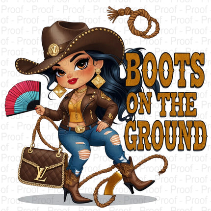 Boots on the Ground PNG – Curvy Cowgirl Clipart for Sublimation Digital File Style-Junction Custom Designs & Prints