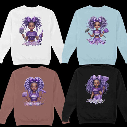 Do It Yourself Boo PNG Bundle – 4 Black Girl Lavender Clipart Files Digital File Style-Junction Custom Designs & Prints