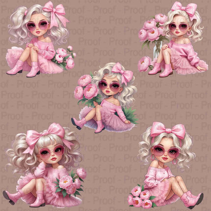Blush Pink Chic Girl PNG – 5 Fashion Clipart Files Bundle Digital File Style-Junction Custom Designs & Prints