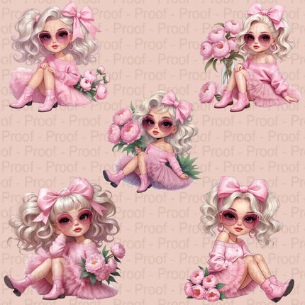 Blush Pink Chic Girl PNG – 5 Fashion Clipart Files Bundle Digital File Style-Junction Custom Designs & Prints