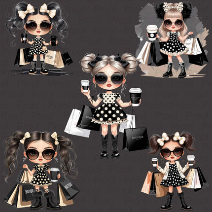 Fashion Boutique Girl PNG Bundle – 5 High-Res Transparent Files Digital File Style-Junction Custom Designs & Prints