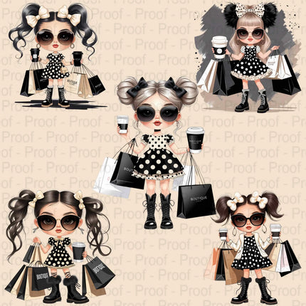 Fashion Boutique Girl PNG Bundle – 5 High-Res Transparent Files Digital File Style-Junction Custom Designs & Prints