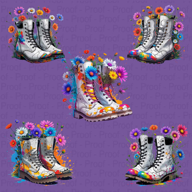 Festival Colorful Flair Rainbow Combat Boots PNG Bundle 5 Digital File Style Junction – Custom Digital Designs & Apparel