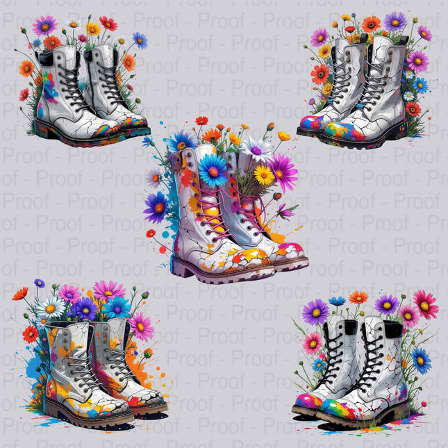 Festival Colorful Flair Rainbow Combat Boots PNG Bundle 5 Digital File Style Junction – Custom Digital Designs & Apparel