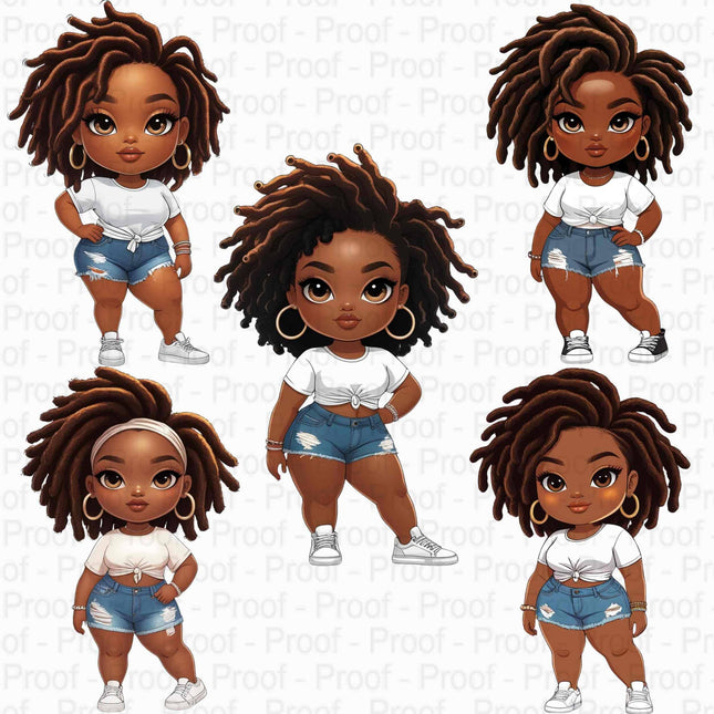 Curvy Black Girl #2 PNG Bundle of 5 High-Res Transparent Files Digital File Style Junction – Custom Digital Designs & Apparel