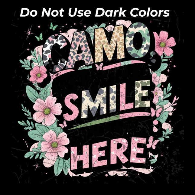 Camo Scars and a Smile PNG | Pastel Animal Print Floral Design Digital File Style Junction – Custom Digital Designs & Apparel