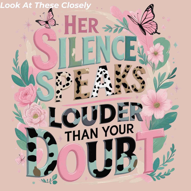 Her Silence Speaks Louder Than Your Doubt PNG Pastel Animal Print Digital File Style Junction – Custom Digital Designs & Apparel