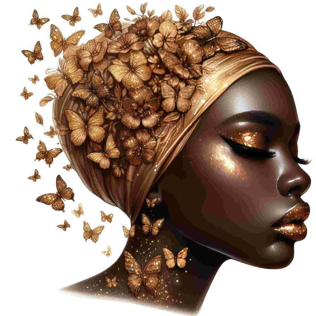 Black Queen Butterfly Floral Art Designed DTF Heat Transfers #3 by Style Junction Custom Digital Designs with vibrant butterflies and flowers