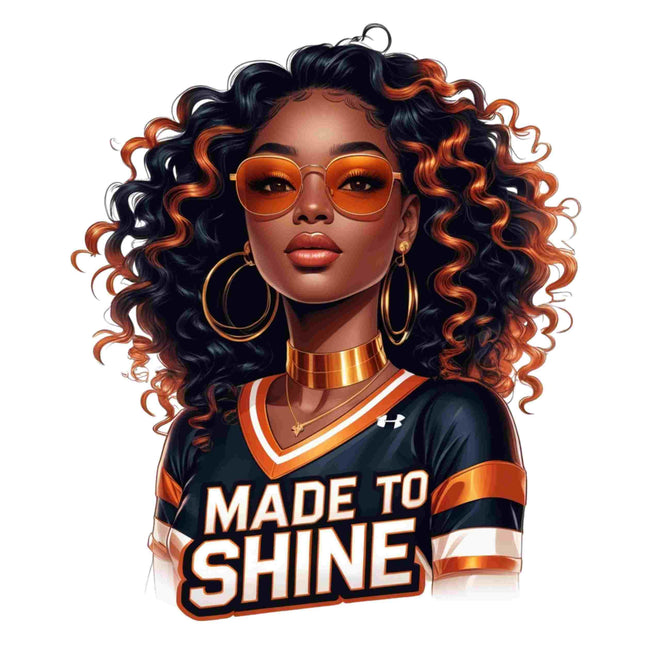 Made to Shine Black Girl Graphic DTF Heat Transfer by Style Junction Custom Digital Designs, vibrant and exclusive artwork.