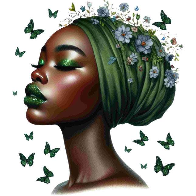 Black Queen Butterfly Floral Art Designed Eco Solvent ready to press PNG by Style Junction Custom Digital Designs, exclusive creative artwork.