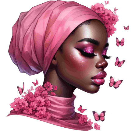 Black Queen Butterfly Floral Art Designed DTF Heat Transfer by Style Junction Custom Digital Designs, exclusive creative artwork