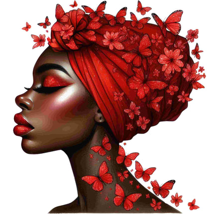 Black Queen Butterfly Floral Art Designed -DTF Heat Transfers #8 by Style Junction Custom Digital Designs, vibrant creative artwork.