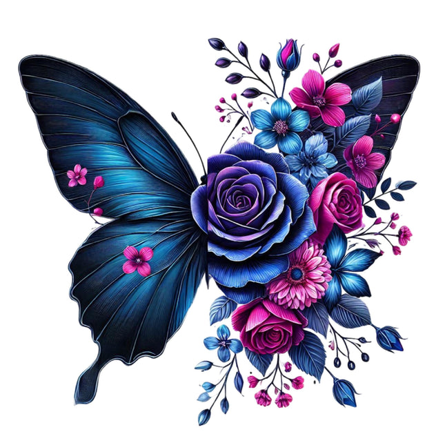 Butterfly & Floral Design for Apparel DTF Heat Transfers #7 by Style Junction Custom Digital Designs, vibrant and exclusive artwork.