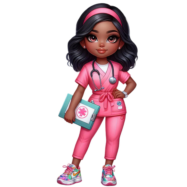 Cute Nurse Character #8 Eco Solvent Heat Transfer by Style Junction Custom Digital Designs, ready to press creative artwork.