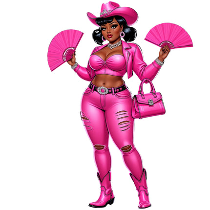 Pink Glam Cowgirl “Boots on the Ground” PNG design by Style Junction Custom Digital Designs, bold and exclusive artwork.
