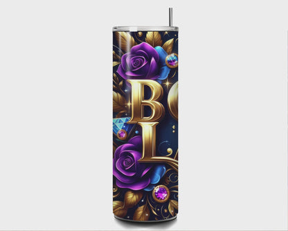 Boss Lady 20oz Custom Skinny Tumbler – Glam Gold & Jewels 20oz Skinny Straight Tumbler Style Junction – Custom Digital Designs & Apparel
