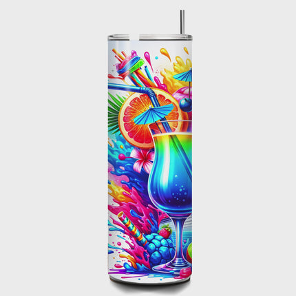 Cruise Time Custom 20oz Skinny Tumbler – Tropical Vibes 20oz Skinny Straight Tumbler Style Junction – Custom Digital Designs & Apparel