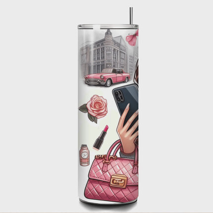 Boss Babe Pink Chic – Custom 20oz Skinny Straight Tumbler 20oz Skinny Straight Tumbler Style Junction – Custom Digital Designs & Apparel