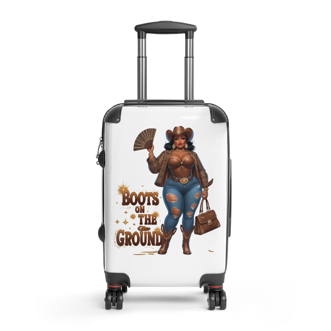 Boots on the Ground Curvy Cowgirl #2 Custom Suitcase Suitcase Style Junction – Custom Digital Designs & Apparel Small