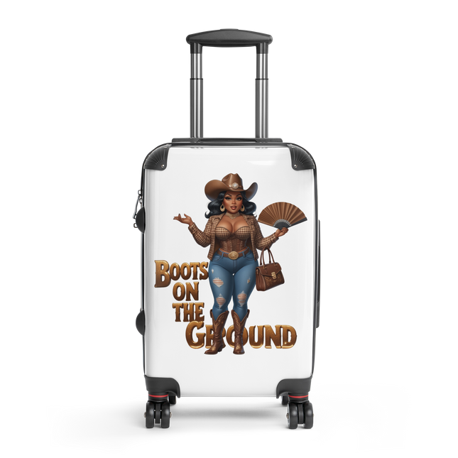 Boots on the Ground Curvy Cowgirl #3 Custom Suitcase Suitcase Style Junction – Custom Digital Designs & Apparel Small
