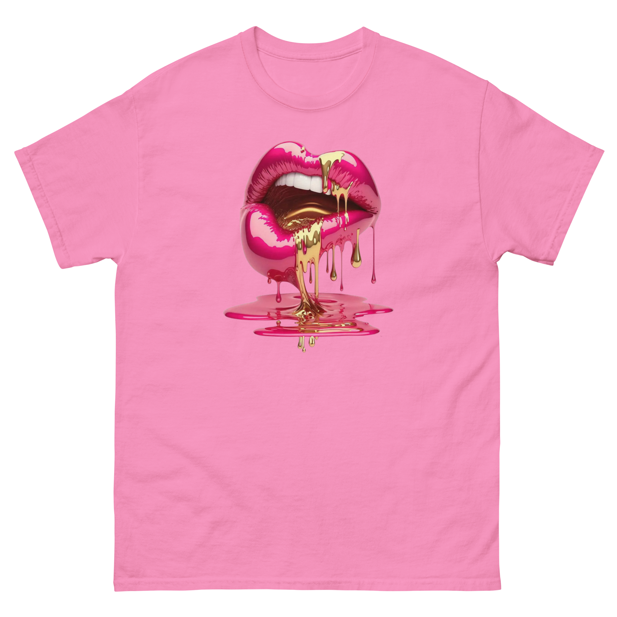 Dripping Lips Custom Design Unisex Classic T-shirt Physical T-Shirt Style-Junction